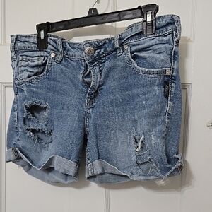 SILVER CLASSIC STRETCH BOYFRIEND MID SHORT W 33 L4.5 GUC